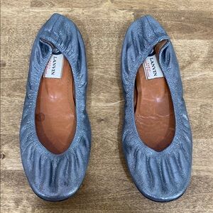Lanvin Chrome Metallic Ballet Flats